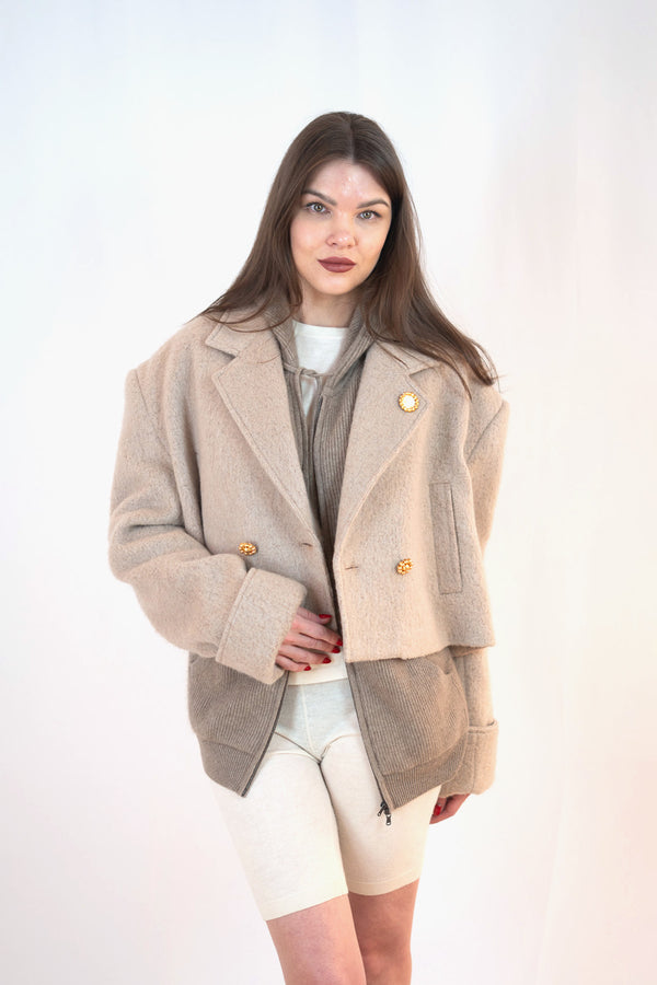 Wool Cropped Jacket - Mongolian Gallery