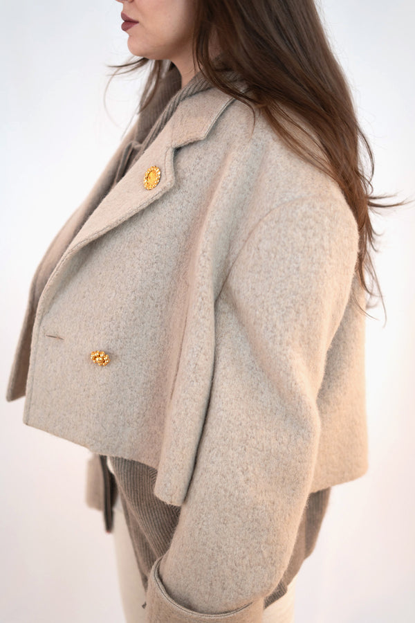 Wool Cropped Jacket Mongolian Gallery