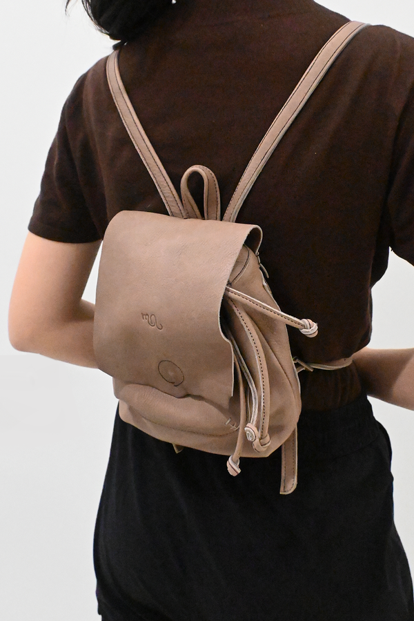 Brown leather mini backpack shop