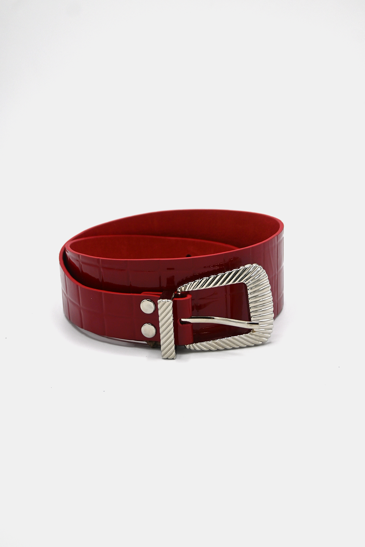 Red Pattern Leather Belt