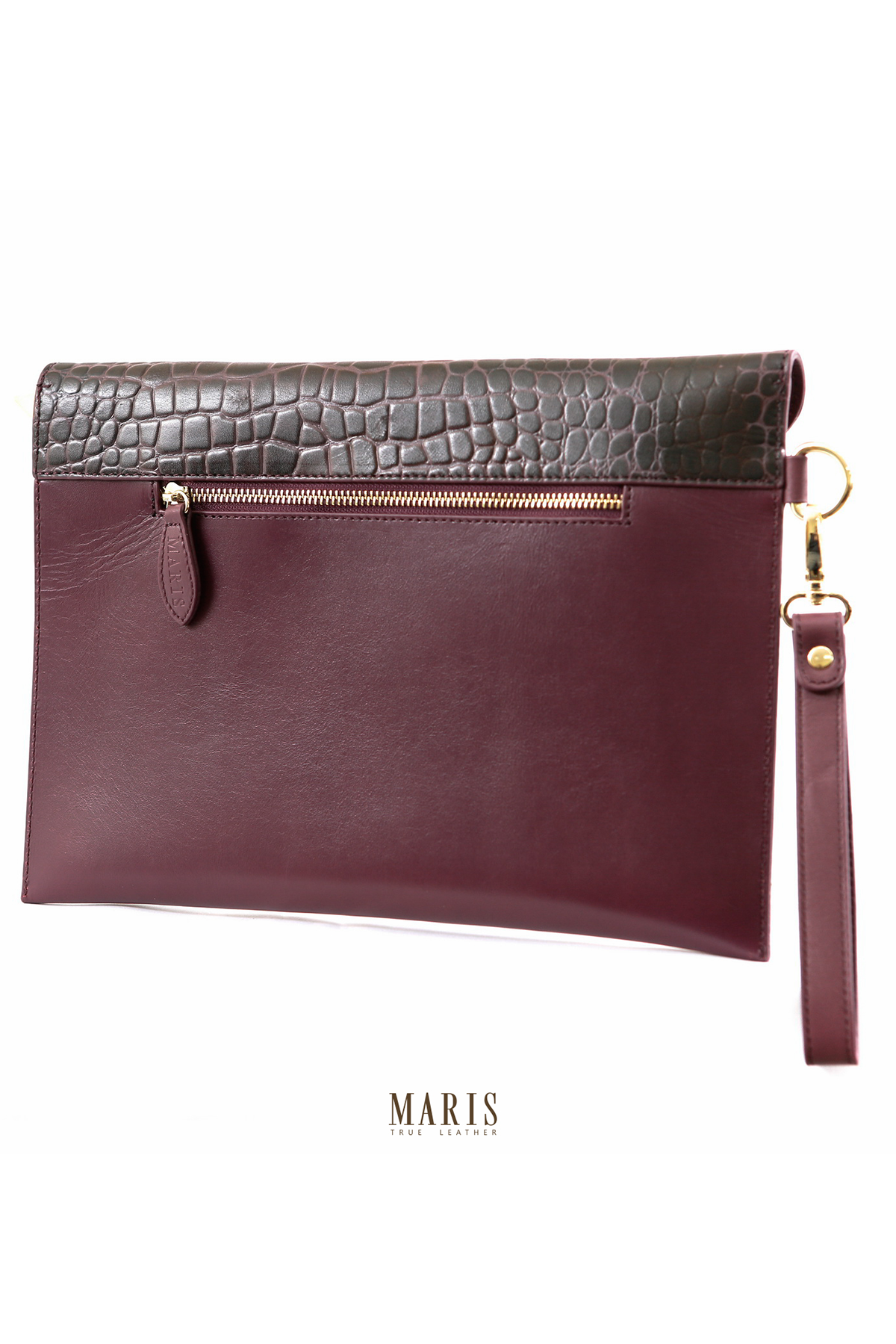 Leather Clutch in Purple