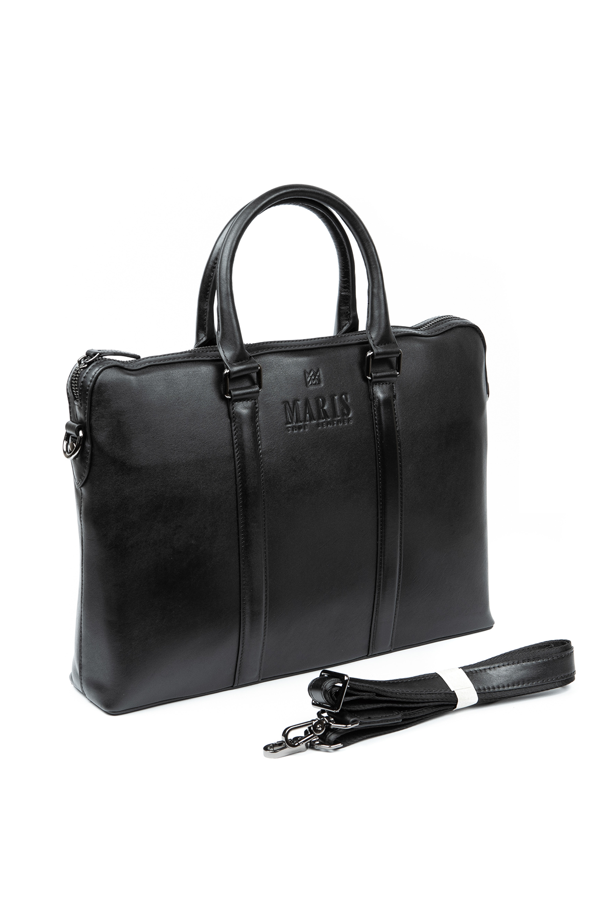 Black Leather Work Bag for Men