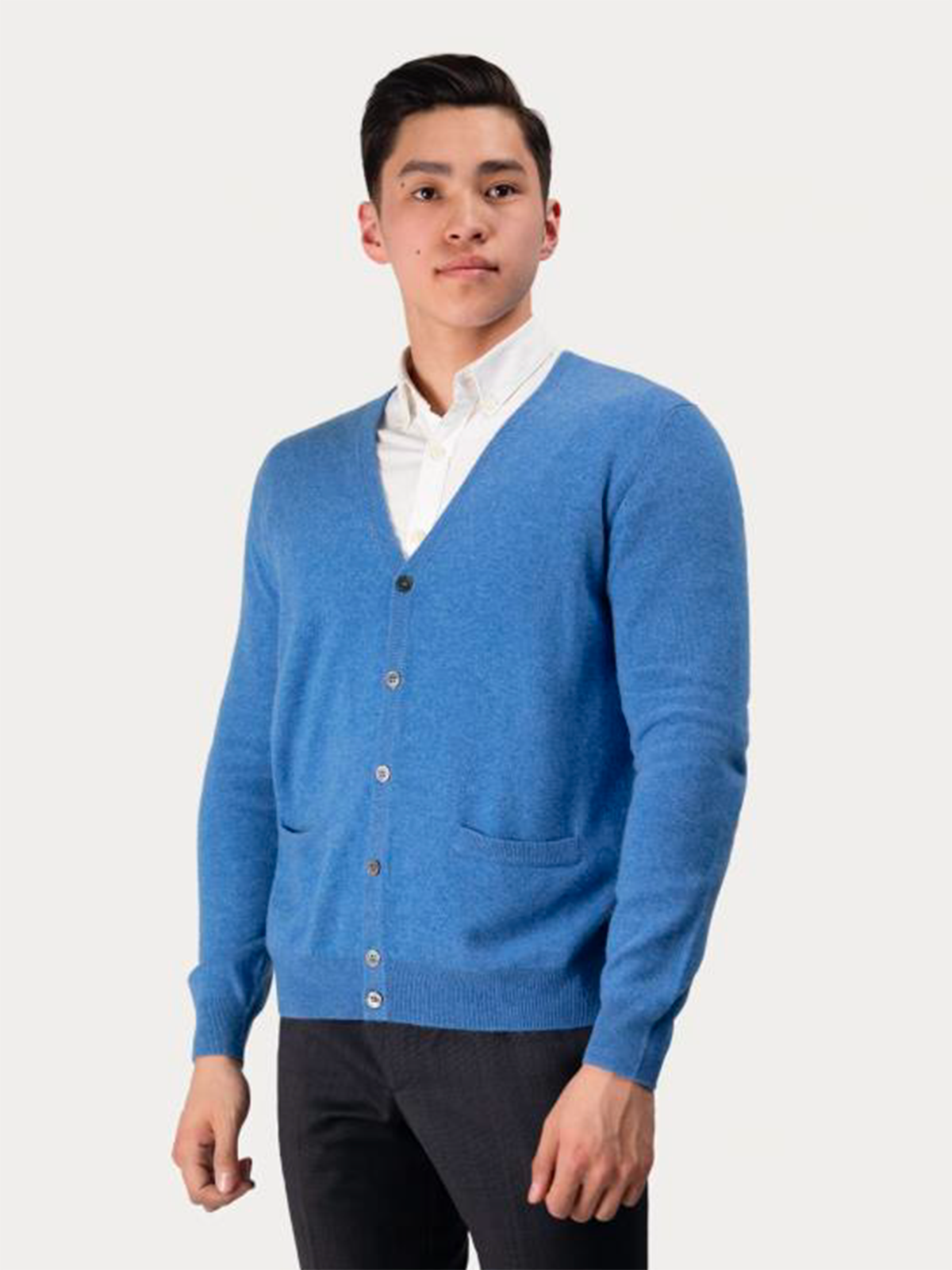 Men's v neck button 2025 down sweater