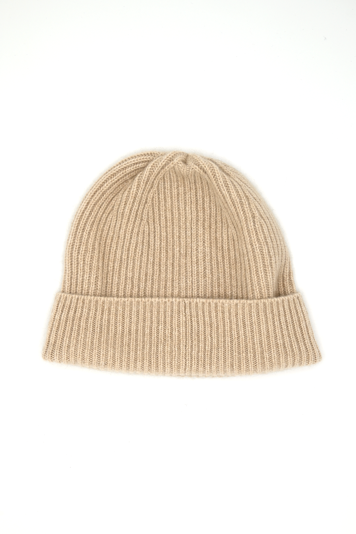 Ribbed Knit Cashmere Beanie