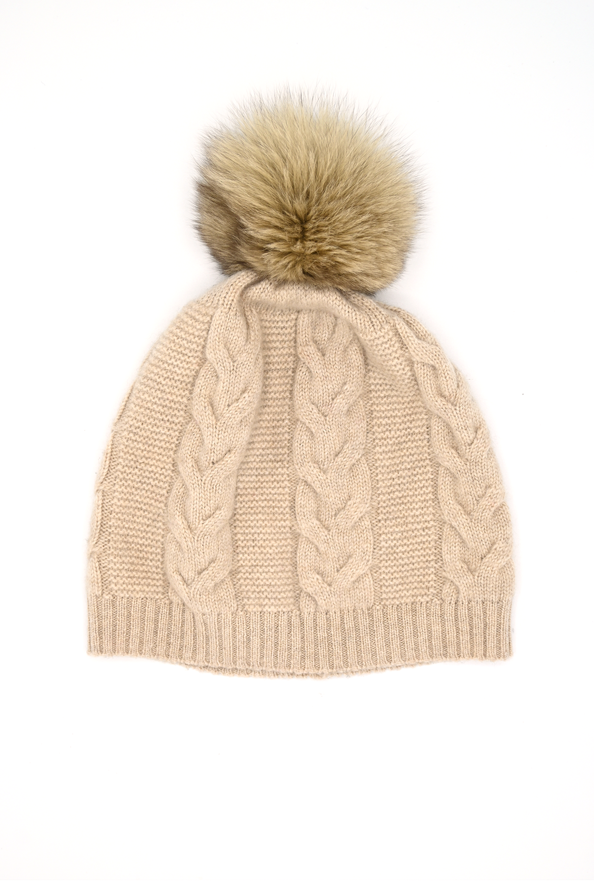 Cashmere Hat with Braid Knit