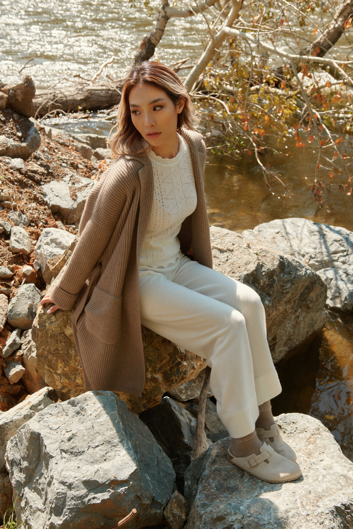 Gorgeous Vintage Chinese Cashmere Trench Coat / Long Pea