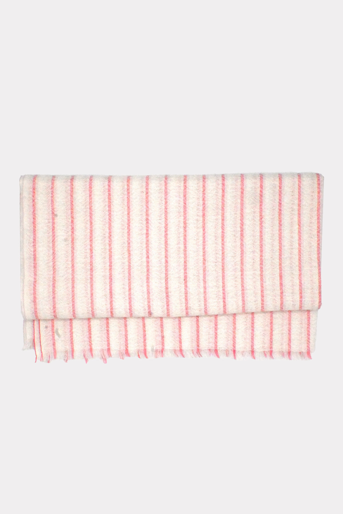 Striped White Cashmere Shawl