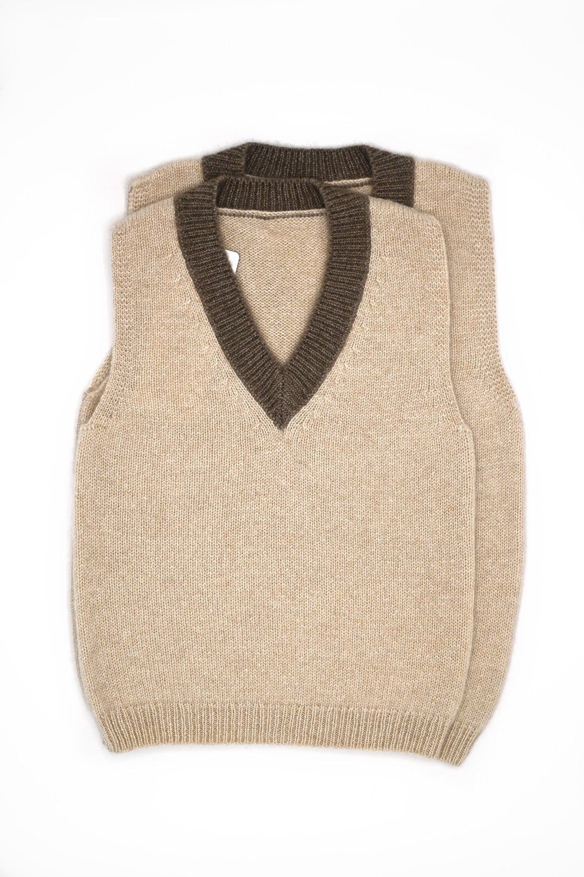 Beige & Brown Cashmere Vest for Toddler