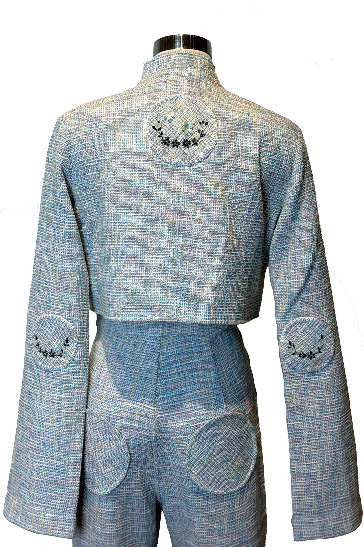 Blue Cotton Tweed Set