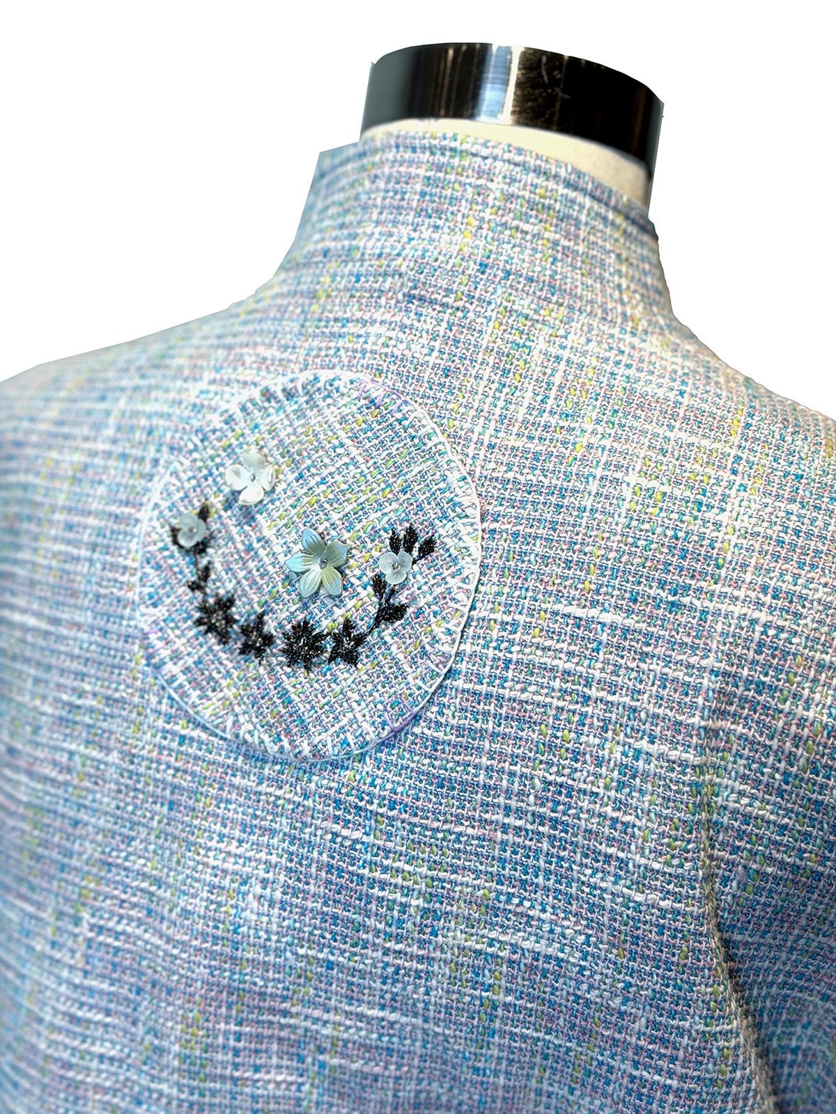 Blue Cotton Tweed Set