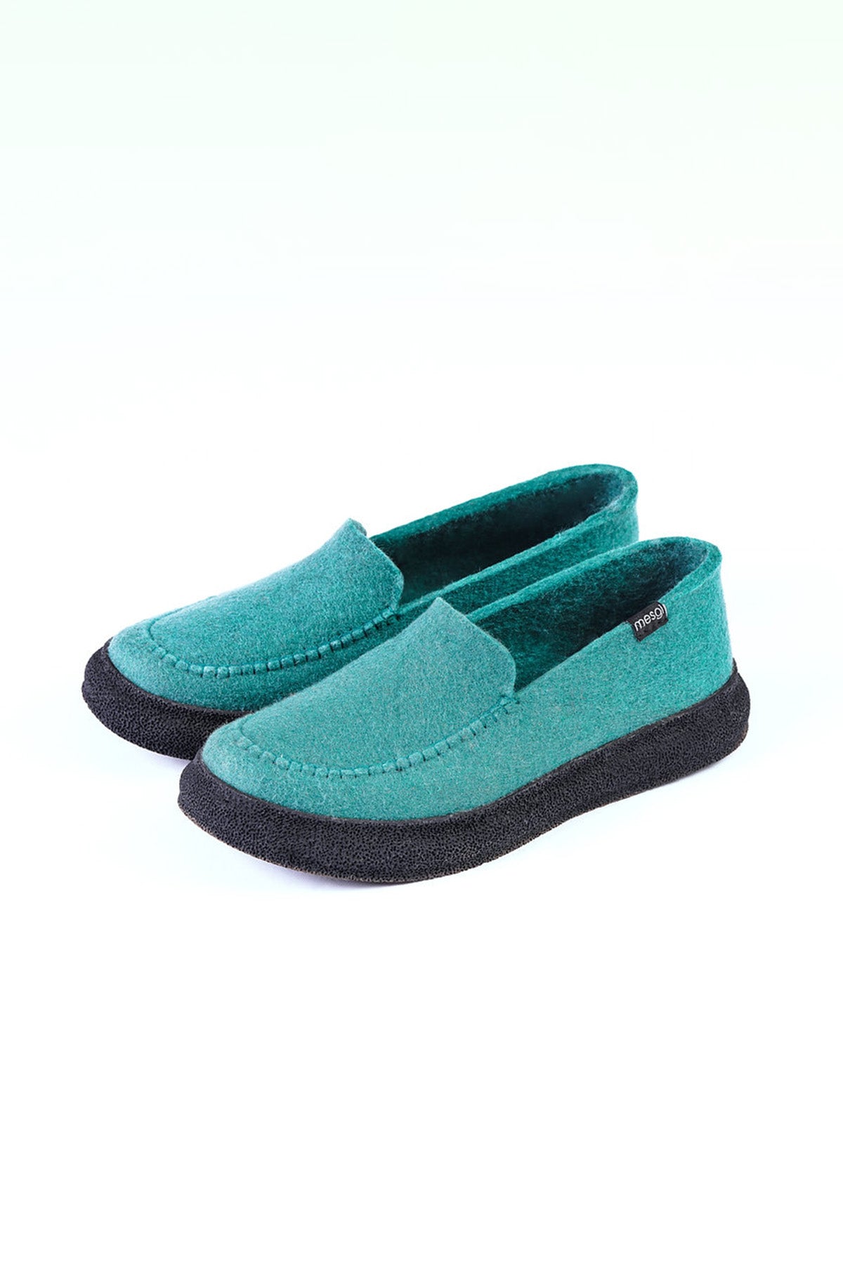 Green Felted Wool Boat Shoes