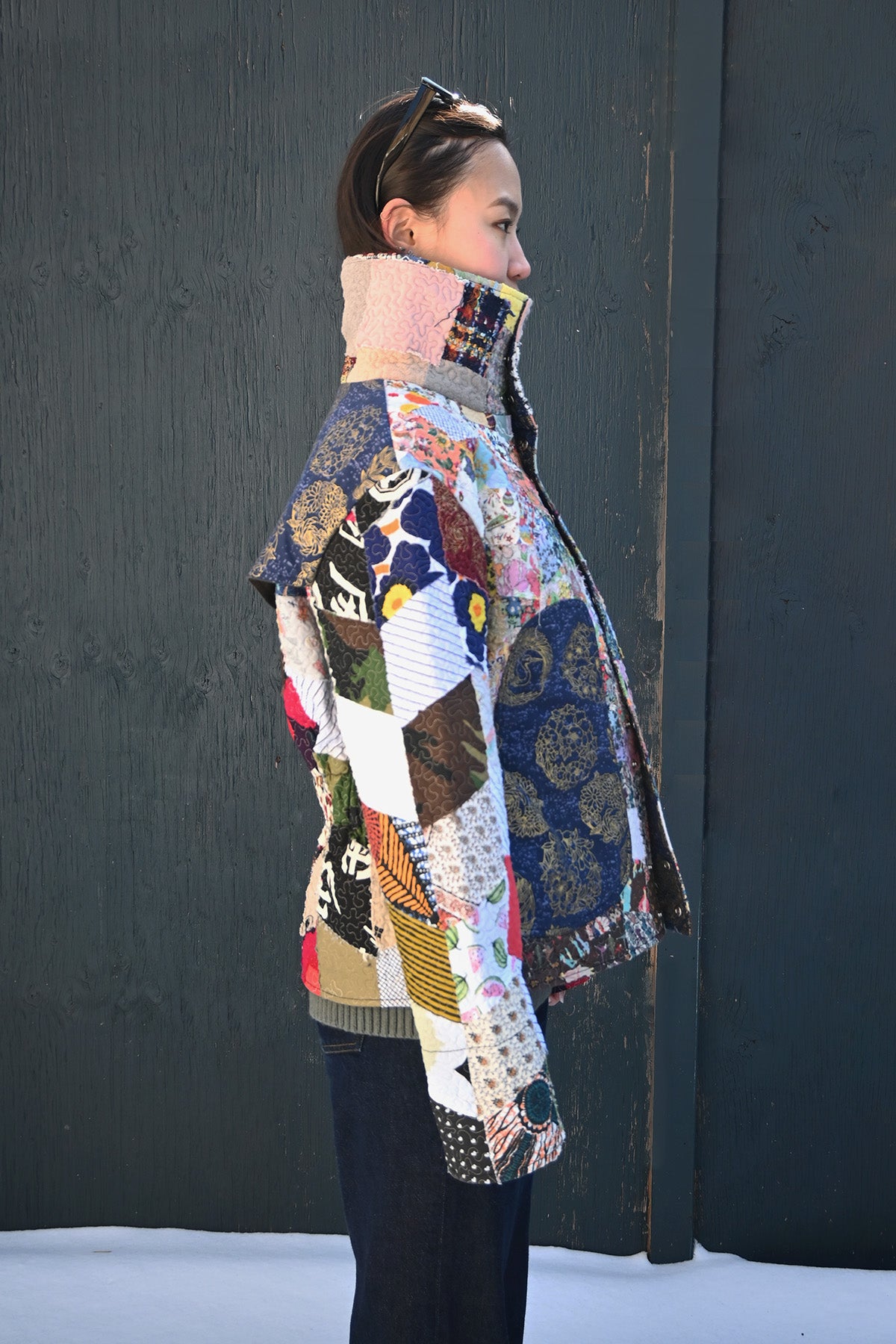 Cotton Patchwork Short Jacket