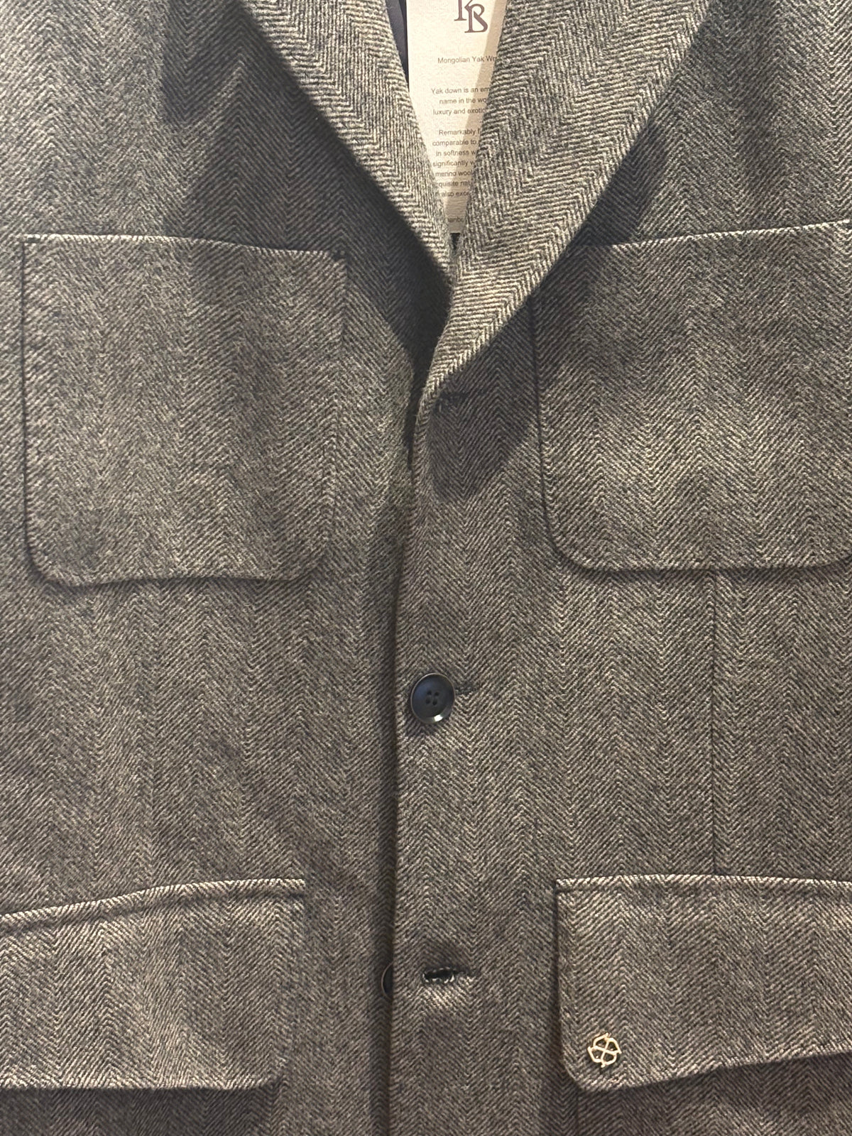 Brown HerringboneYak Wool Jacket