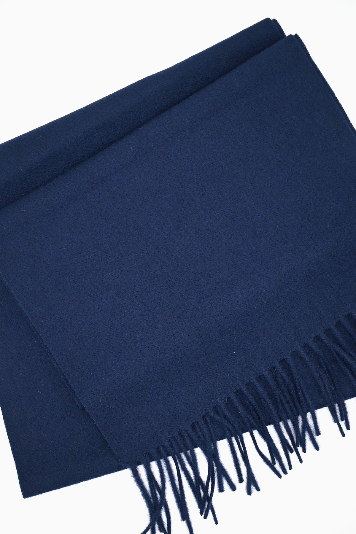 Navy Woven Cashmere Scarf