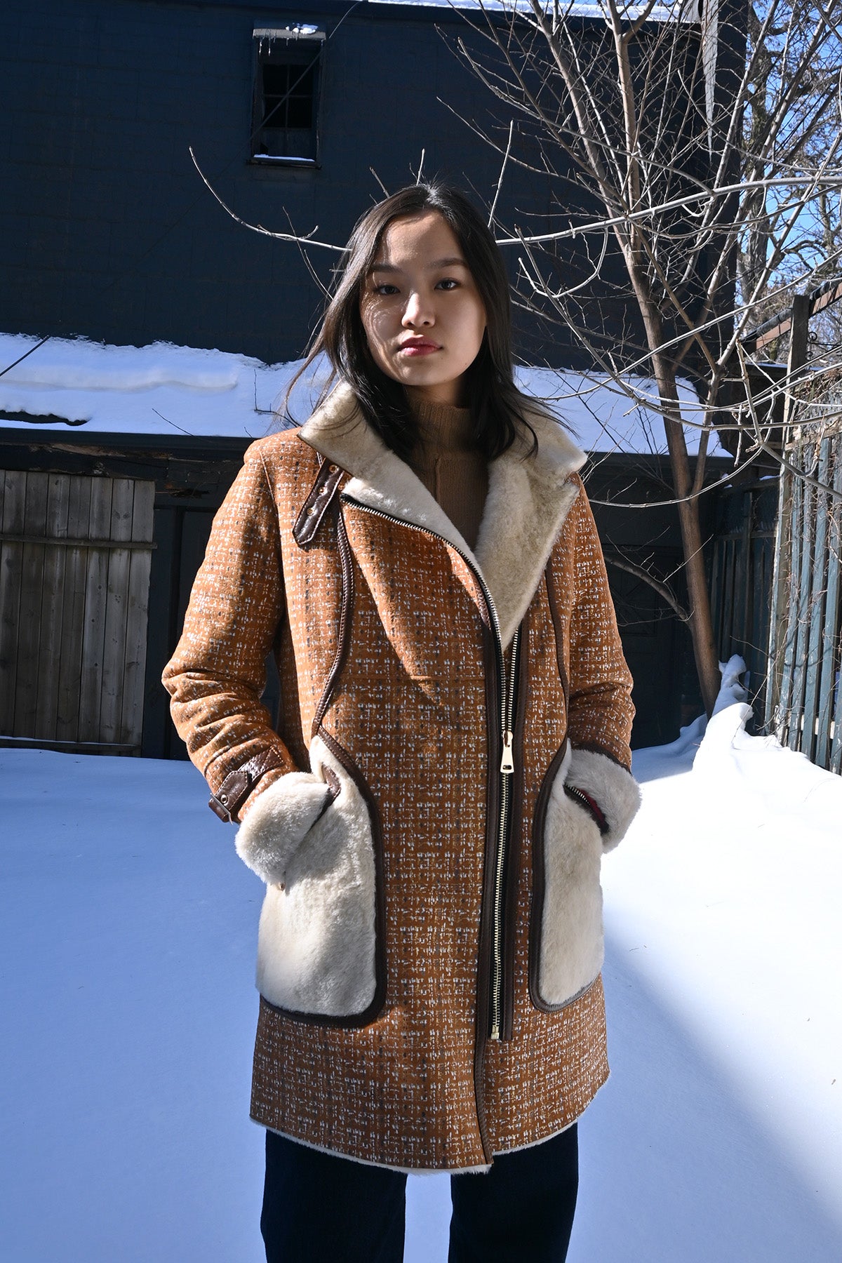 Lightweight Shearling Coat