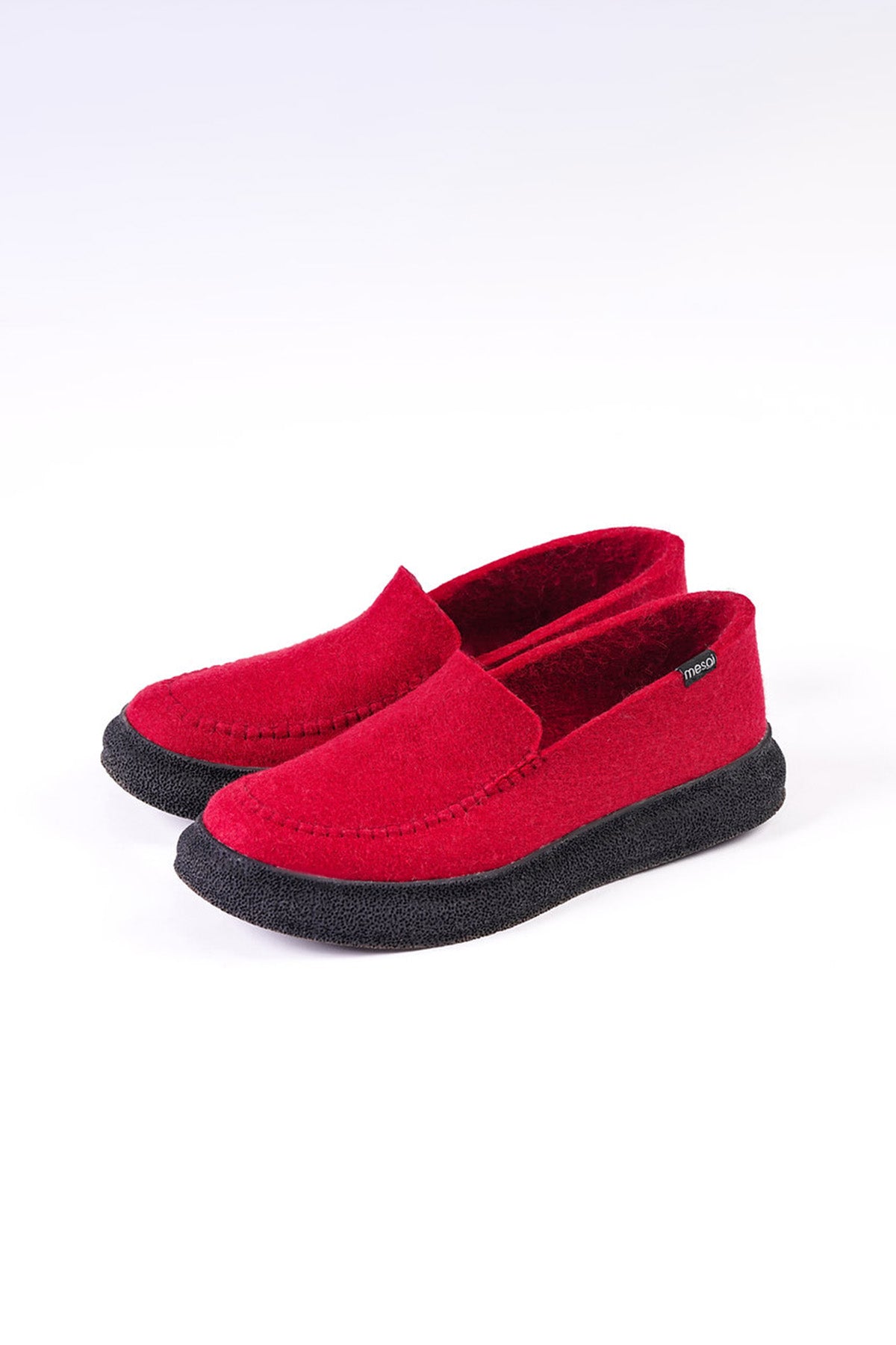 Red Felted Wool Boat Shoes