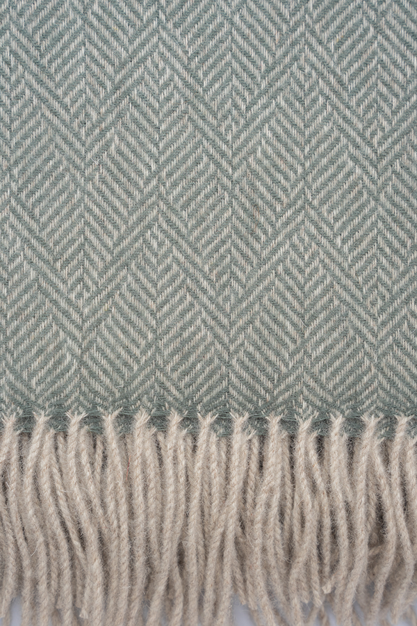 Herringbone Pattern Wool Throw