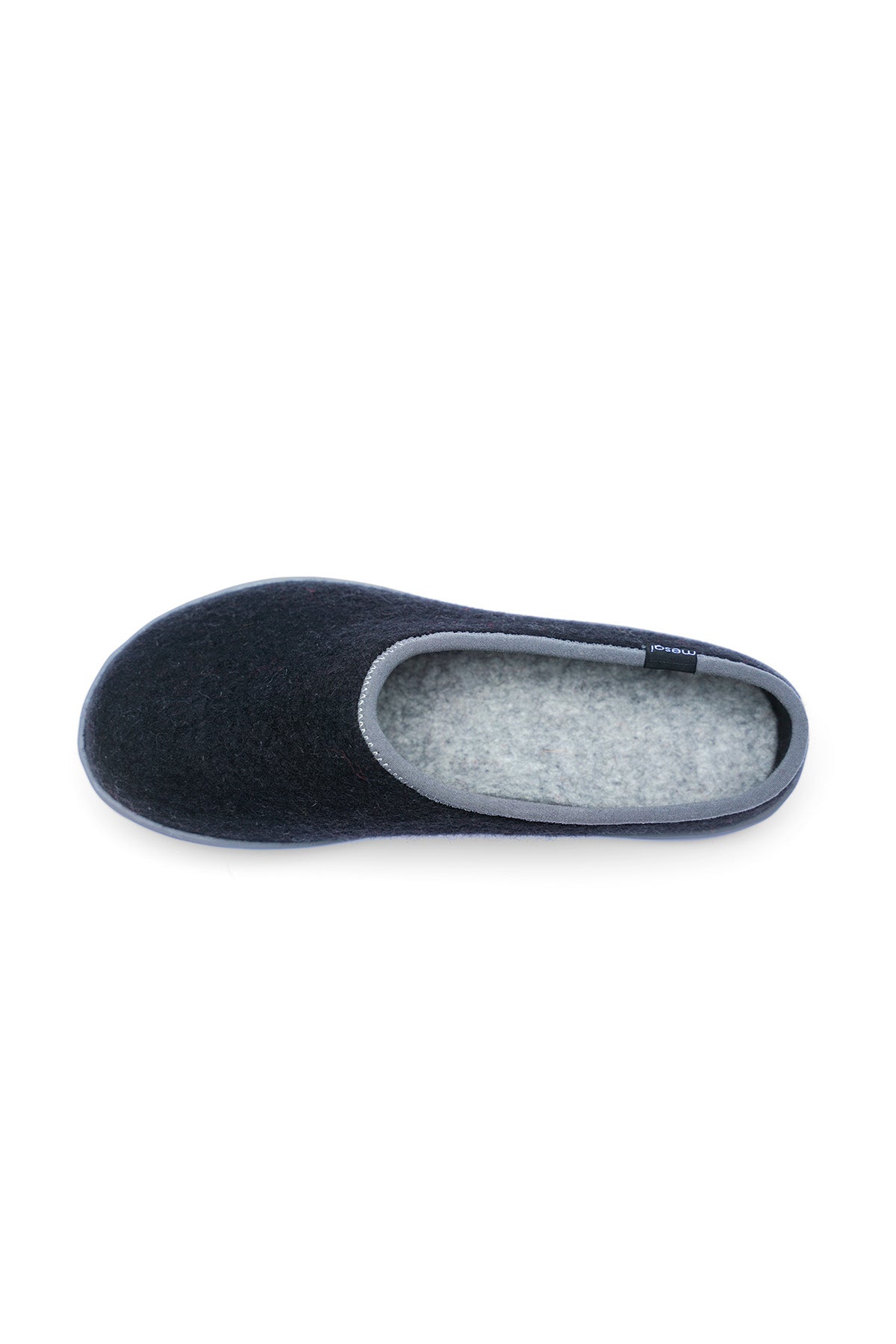 Black Felted Wool Slippers