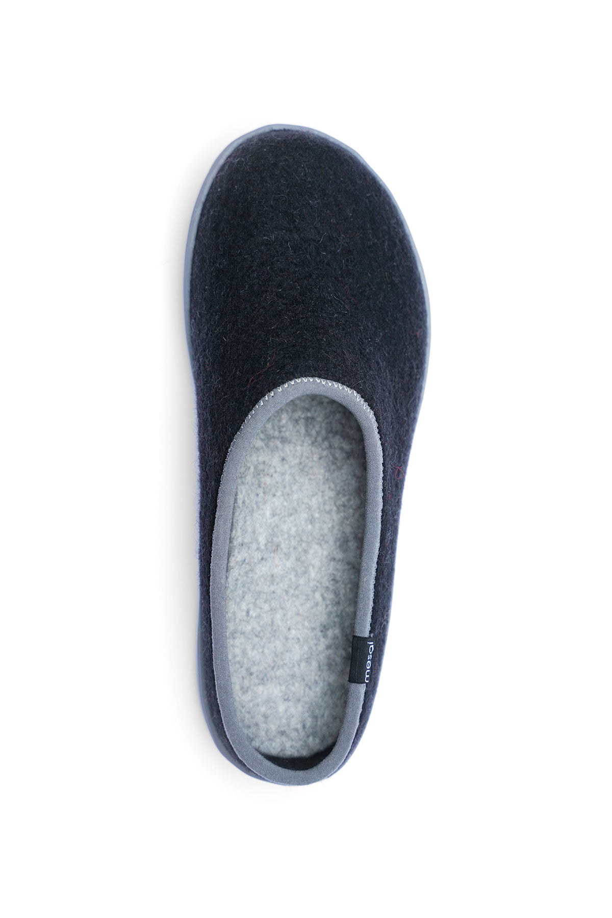 Black Felted Wool Slippers