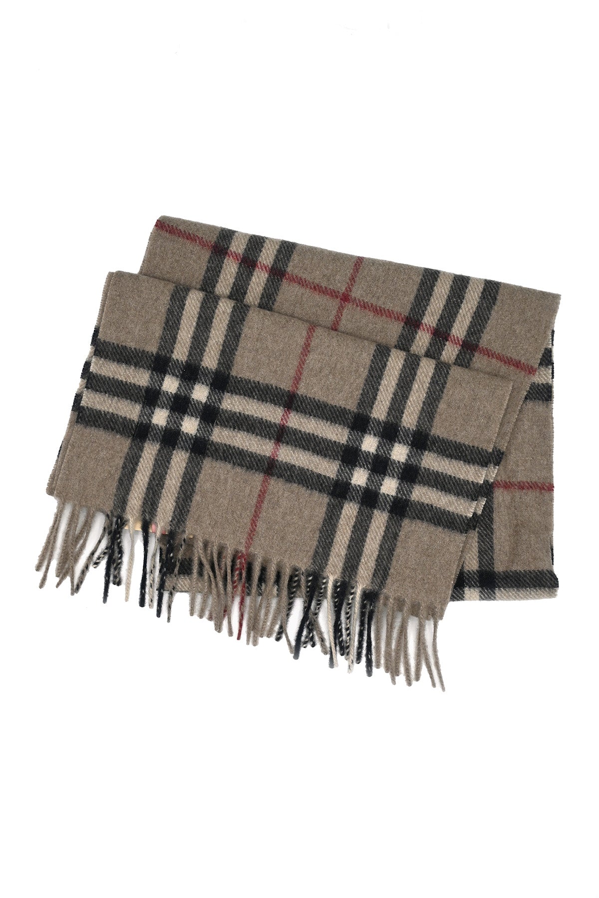Brown Plaid Cashmere Scarf