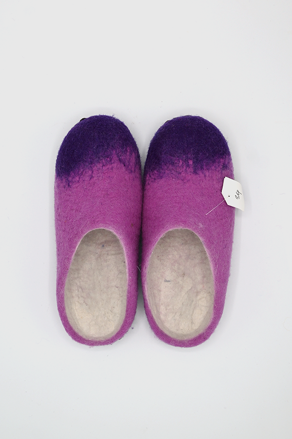 Blended Felt Wool Open Back Slippers