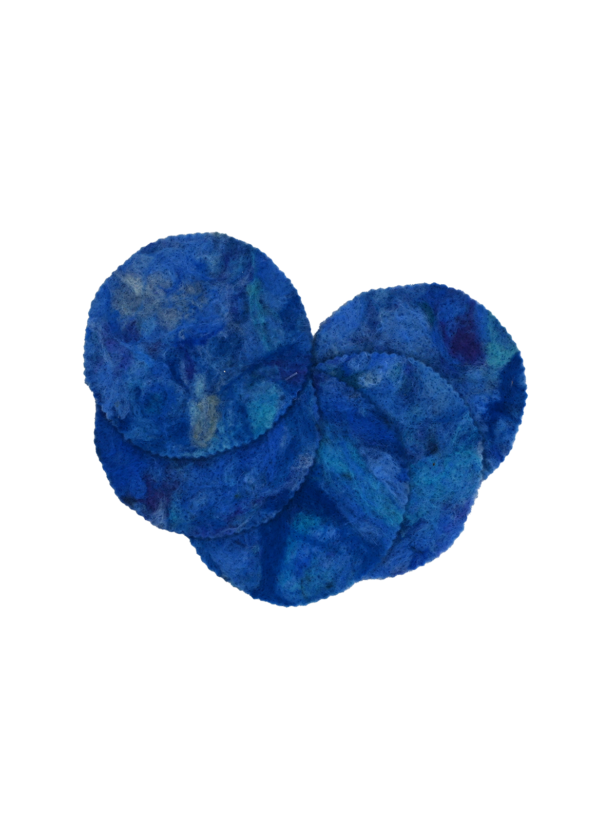Blue Handmade Wool Coasters (5pcs)