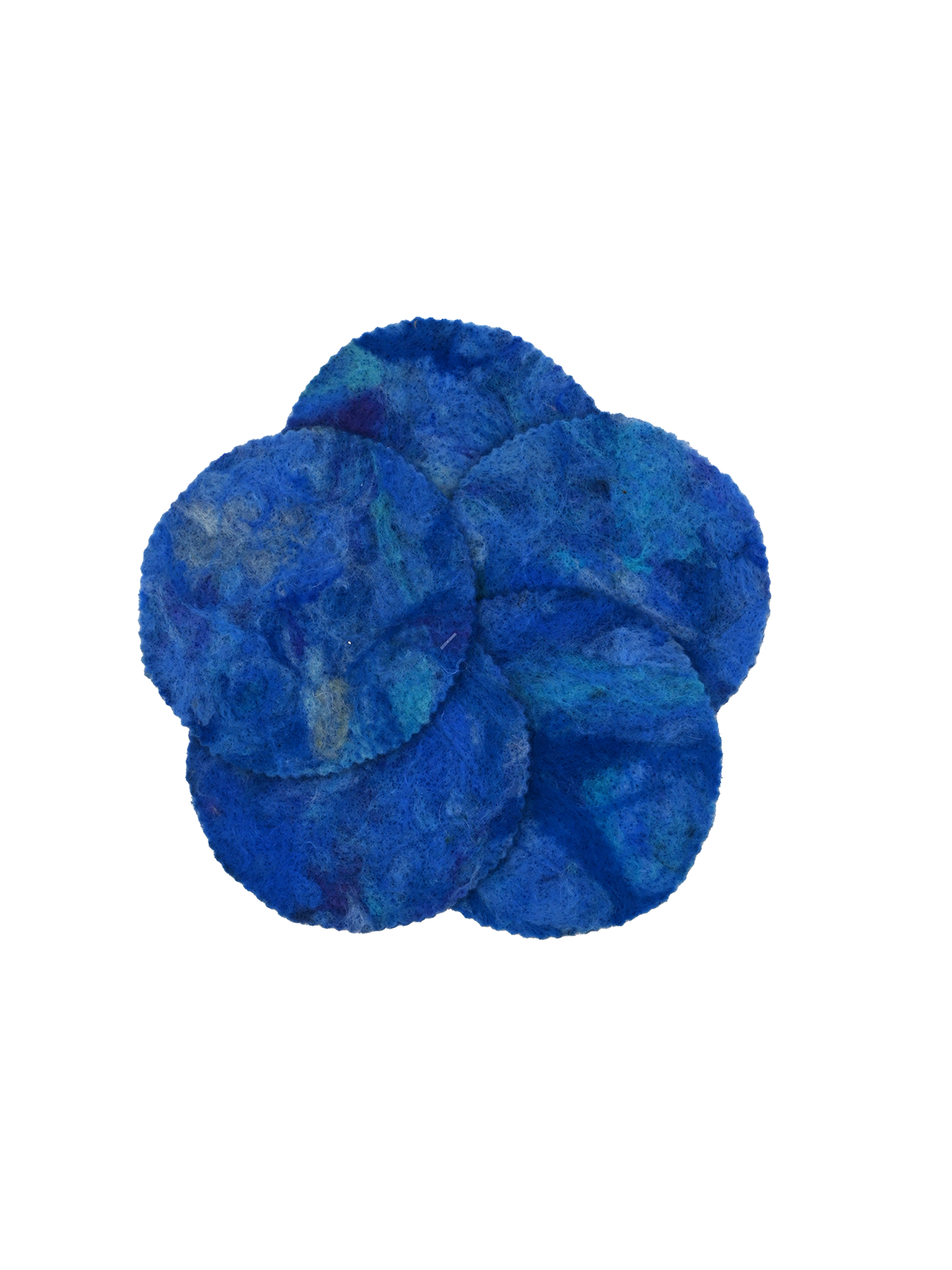 Blue Handmade Wool Coasters (5pcs)