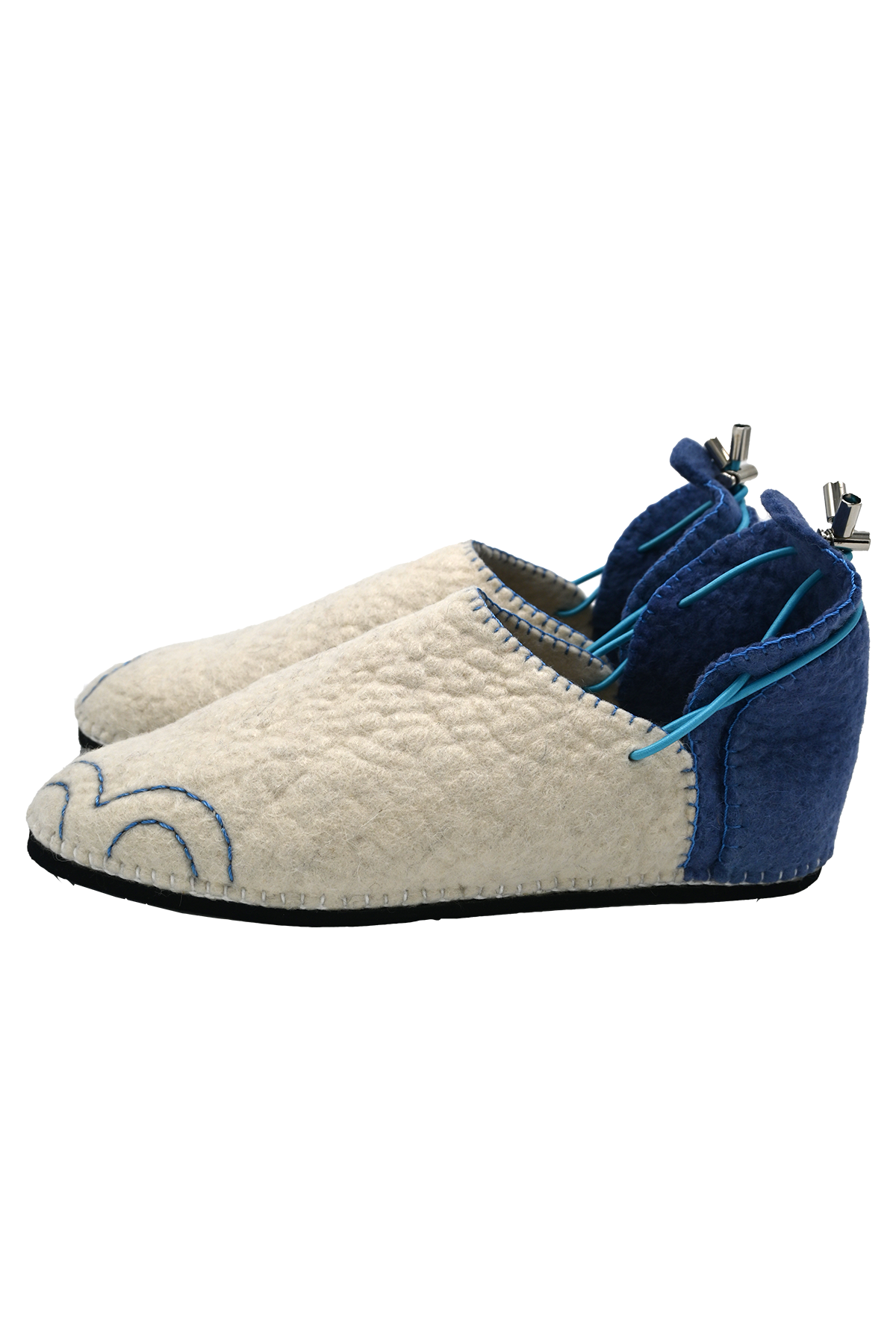 Handmade Wool Shoes Blue White