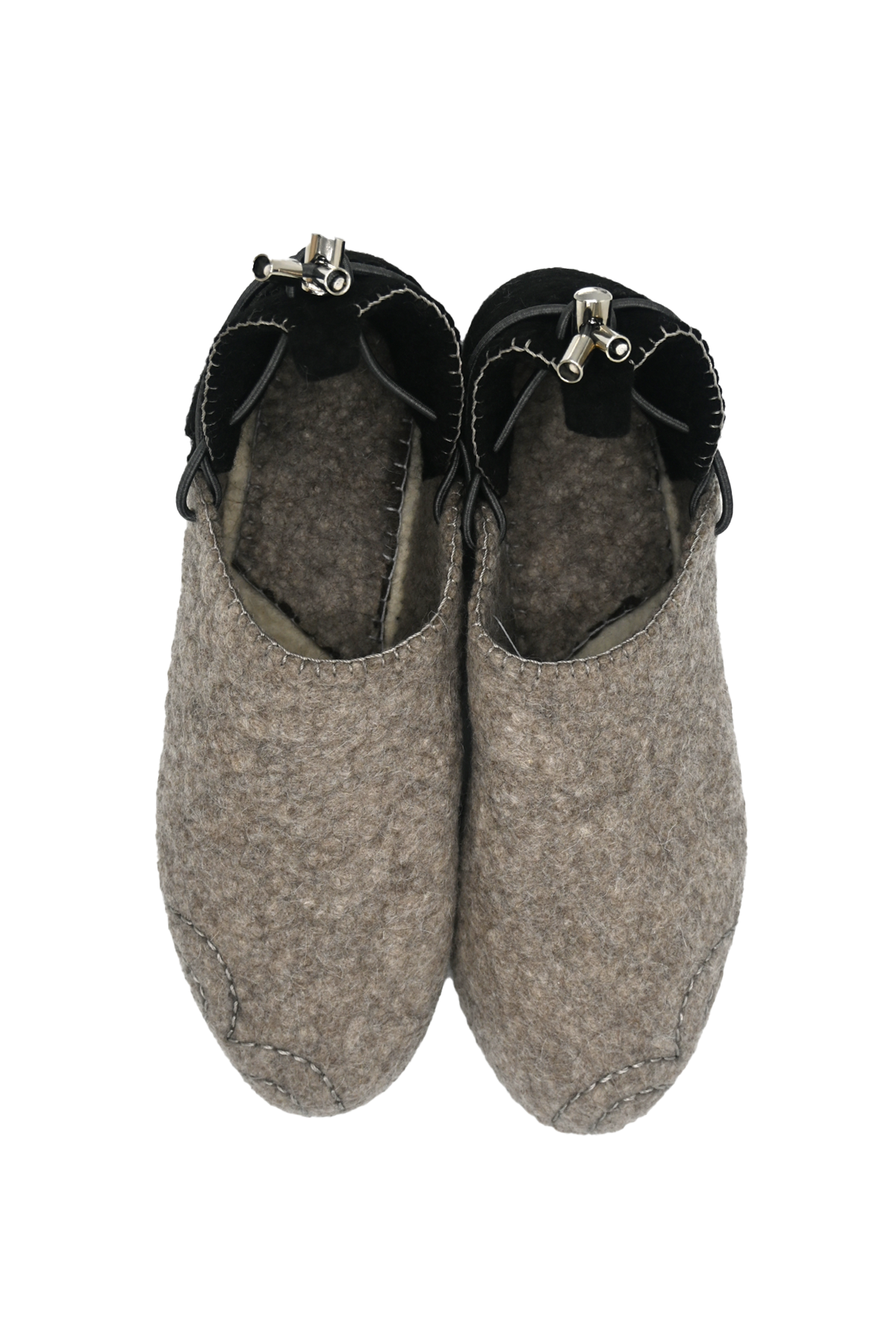 Handmade Wool Shoes Grey &amp; Black