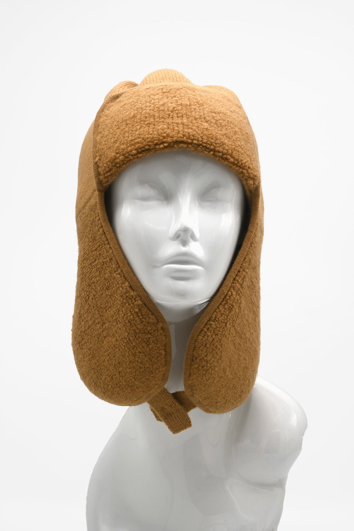 Camel Brown Cashmere Trapper Hat