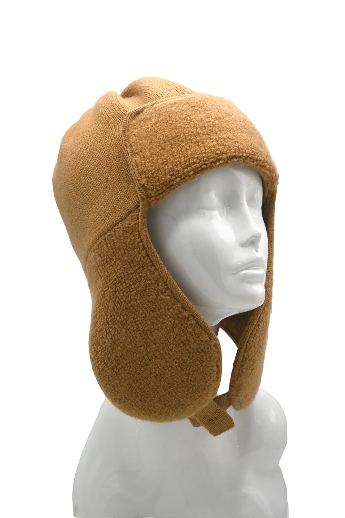 Camel Brown Cashmere Trapper Hat