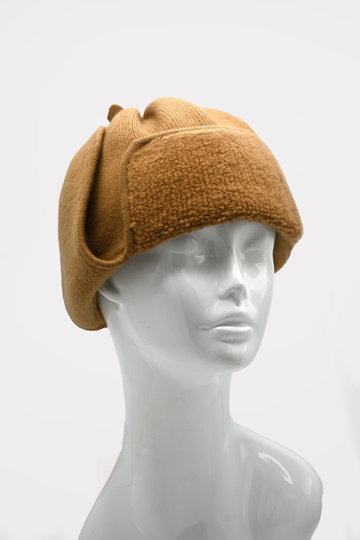 Camel Brown Cashmere Trapper Hat