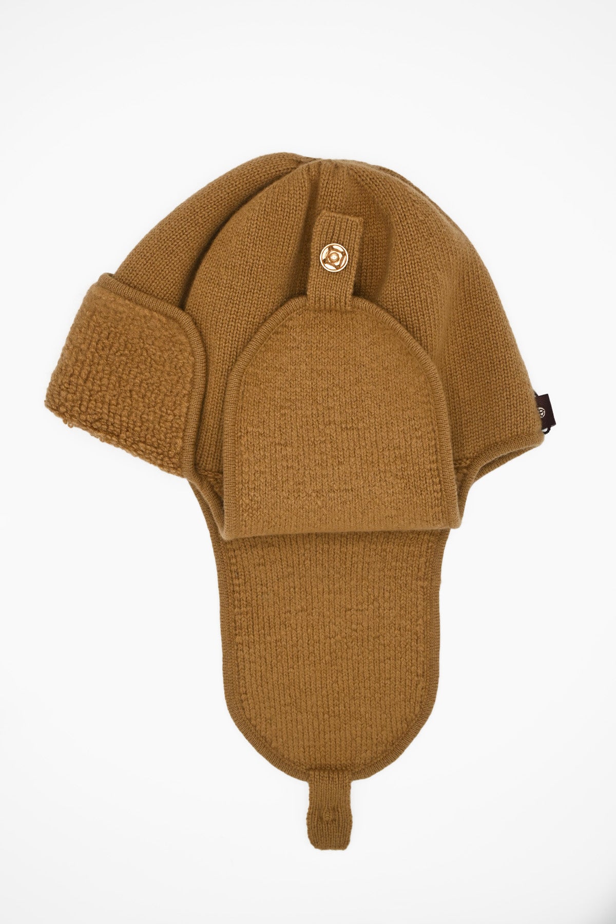 Camel Brown Cashmere Trapper Hat
