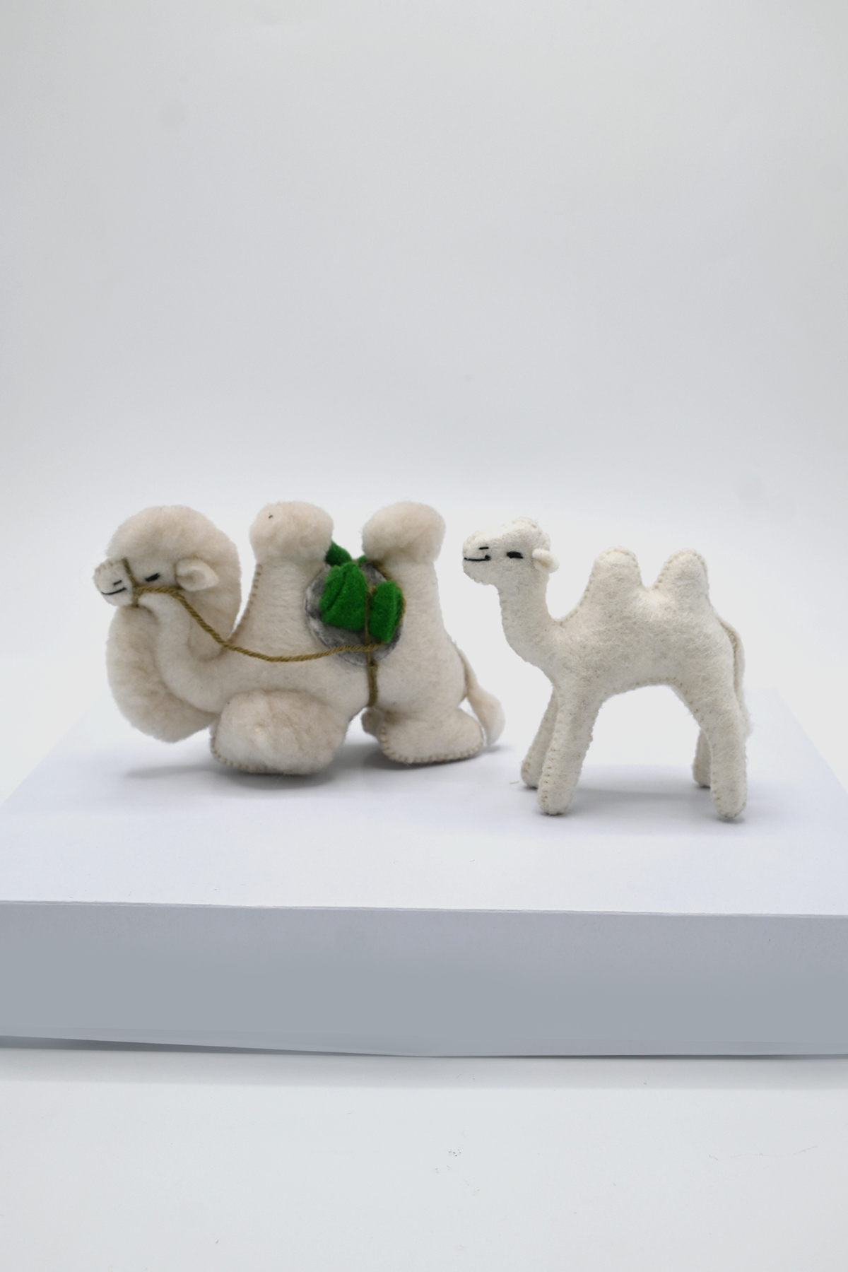 Handmade Wool Camel Figurine Set