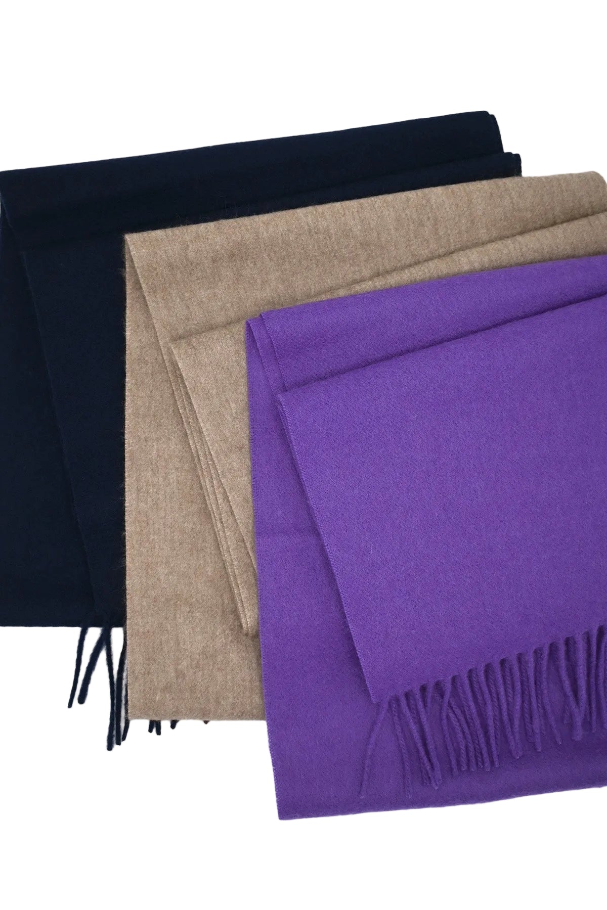 Navy Woven Cashmere Scarf