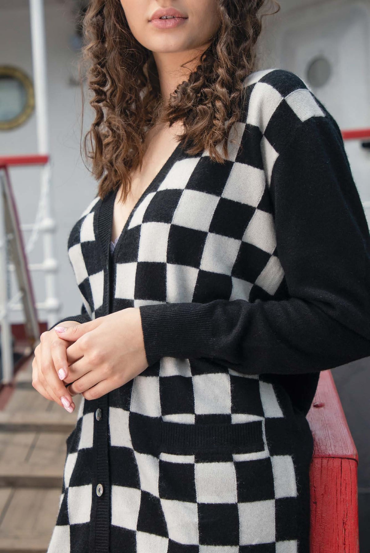 Checkered Cashmere Sweater