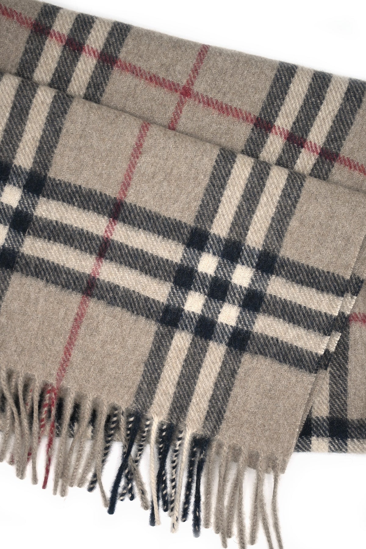 Brown Plaid Cashmere Scarf