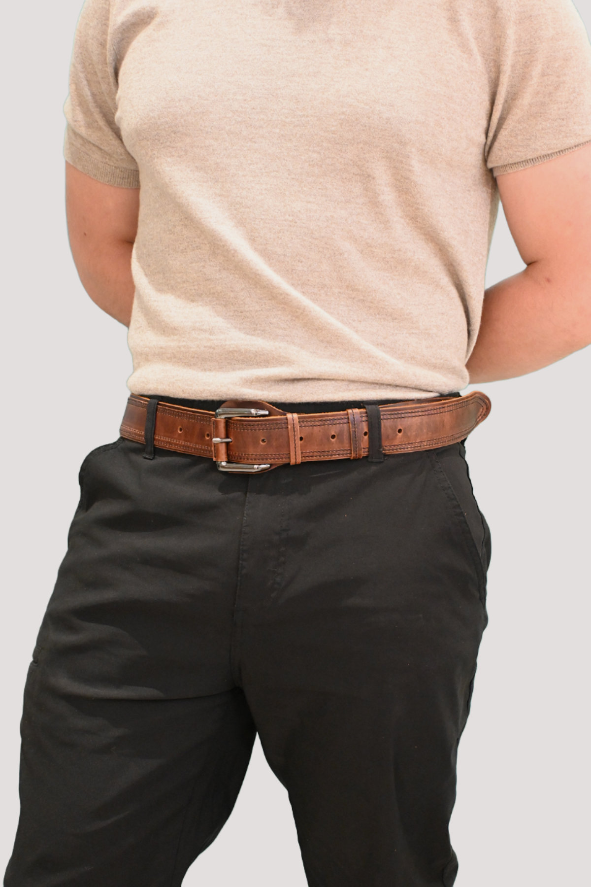Dark Brown Leather Belt for Men