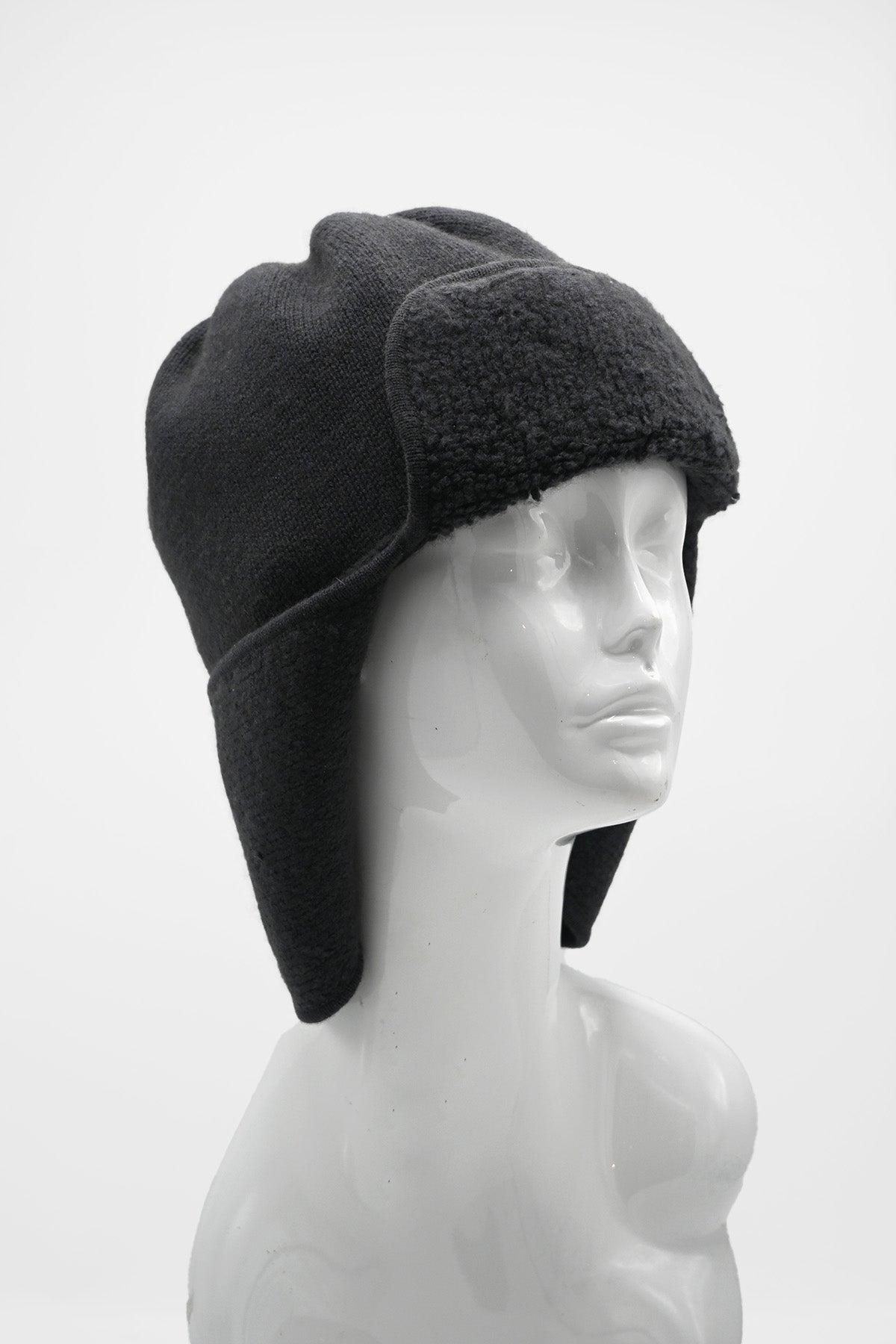 Dark Grey Cashmere Trapper Hat