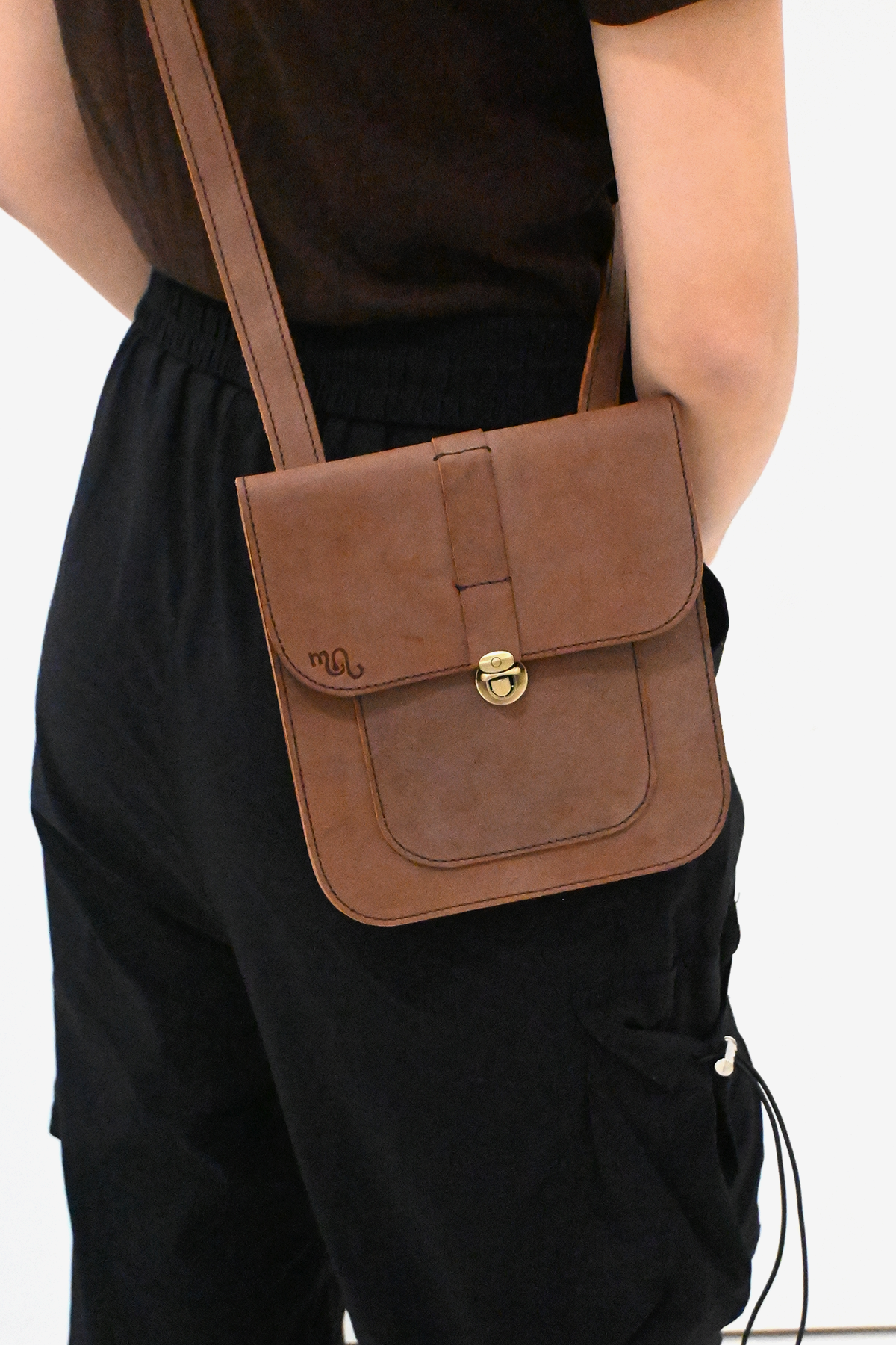 Leather Crossbody Clutch Mongolian Gallery