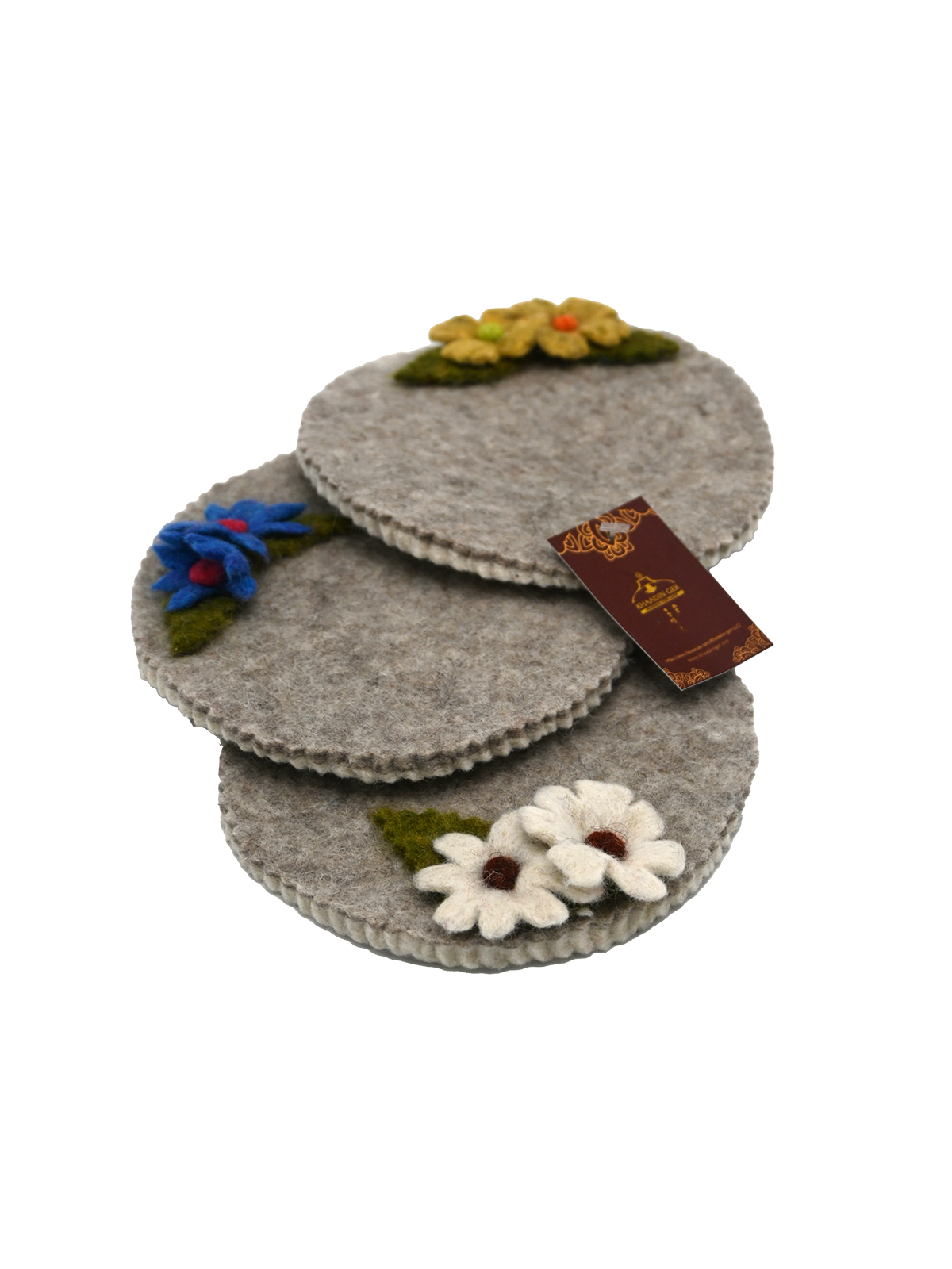 Handmade Wool Coasters (3pcs)
