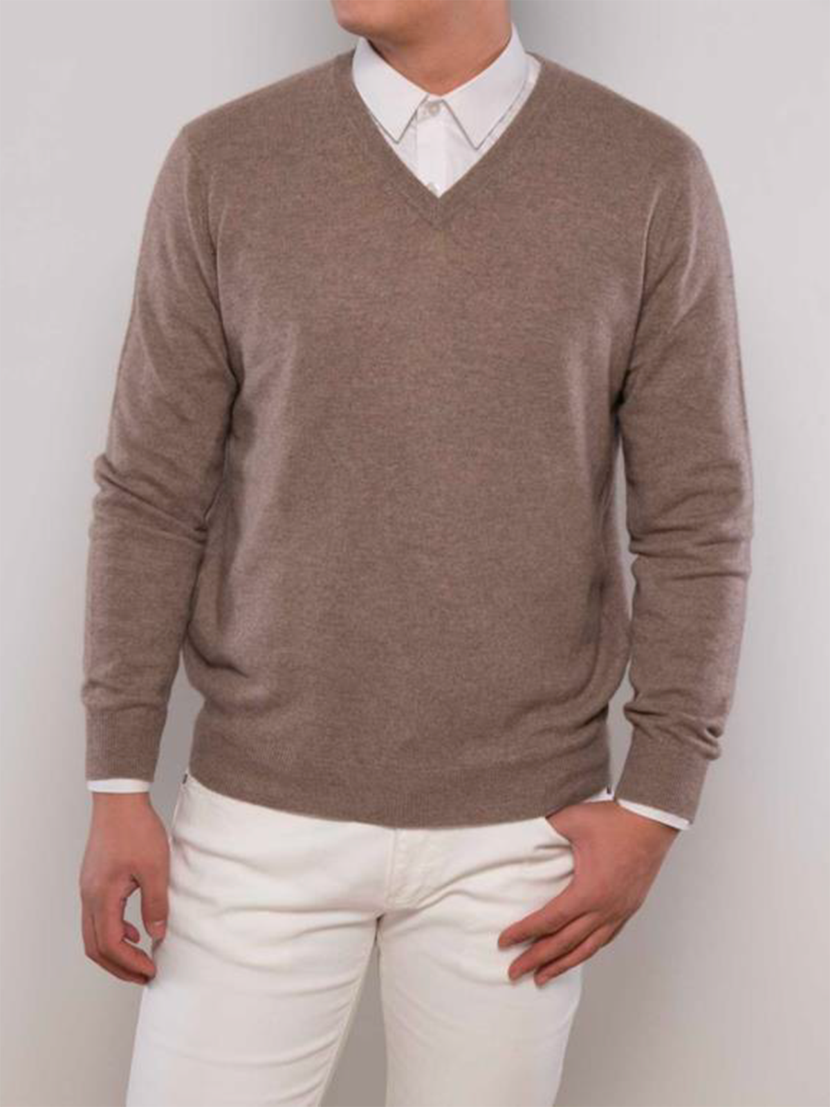 V-neck Cashmere Sweater for Men