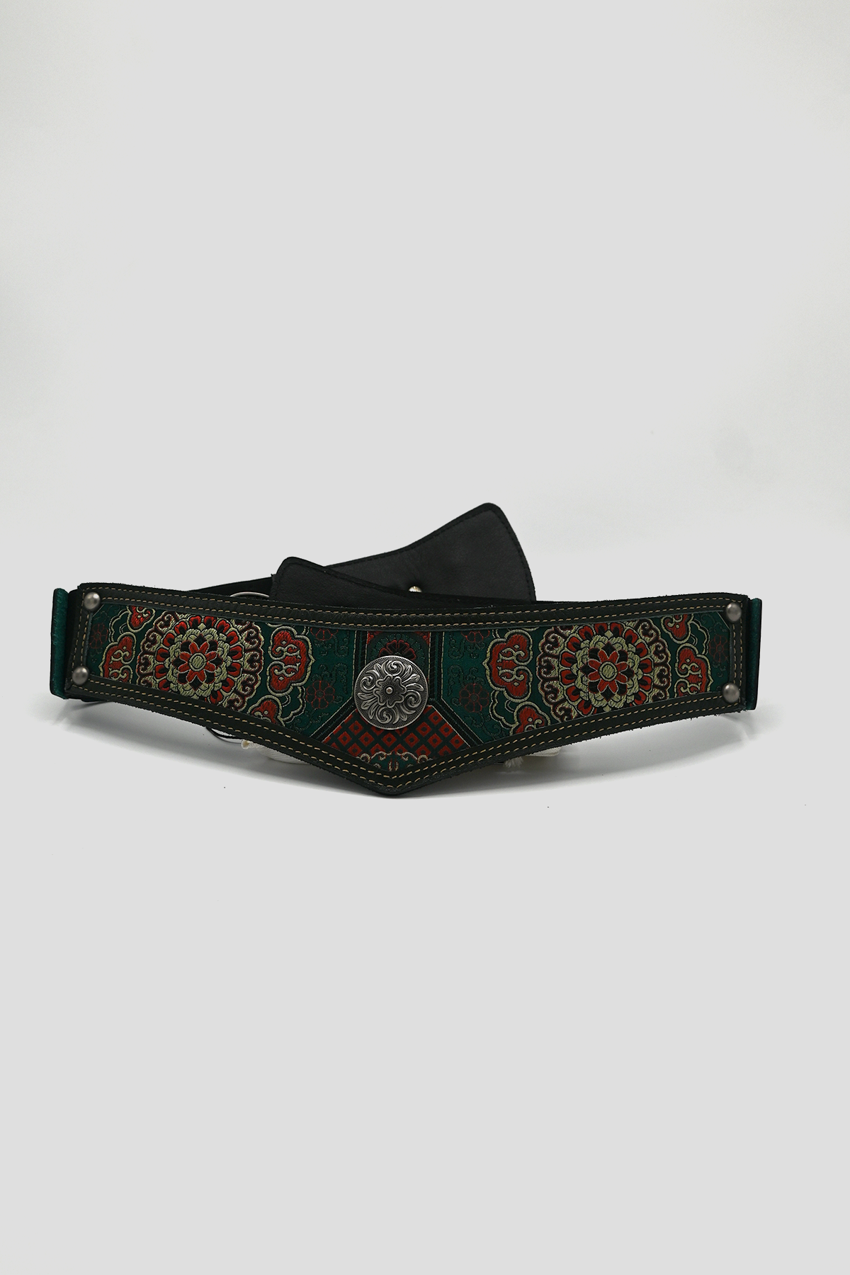 Leather Belt with Silk Details
