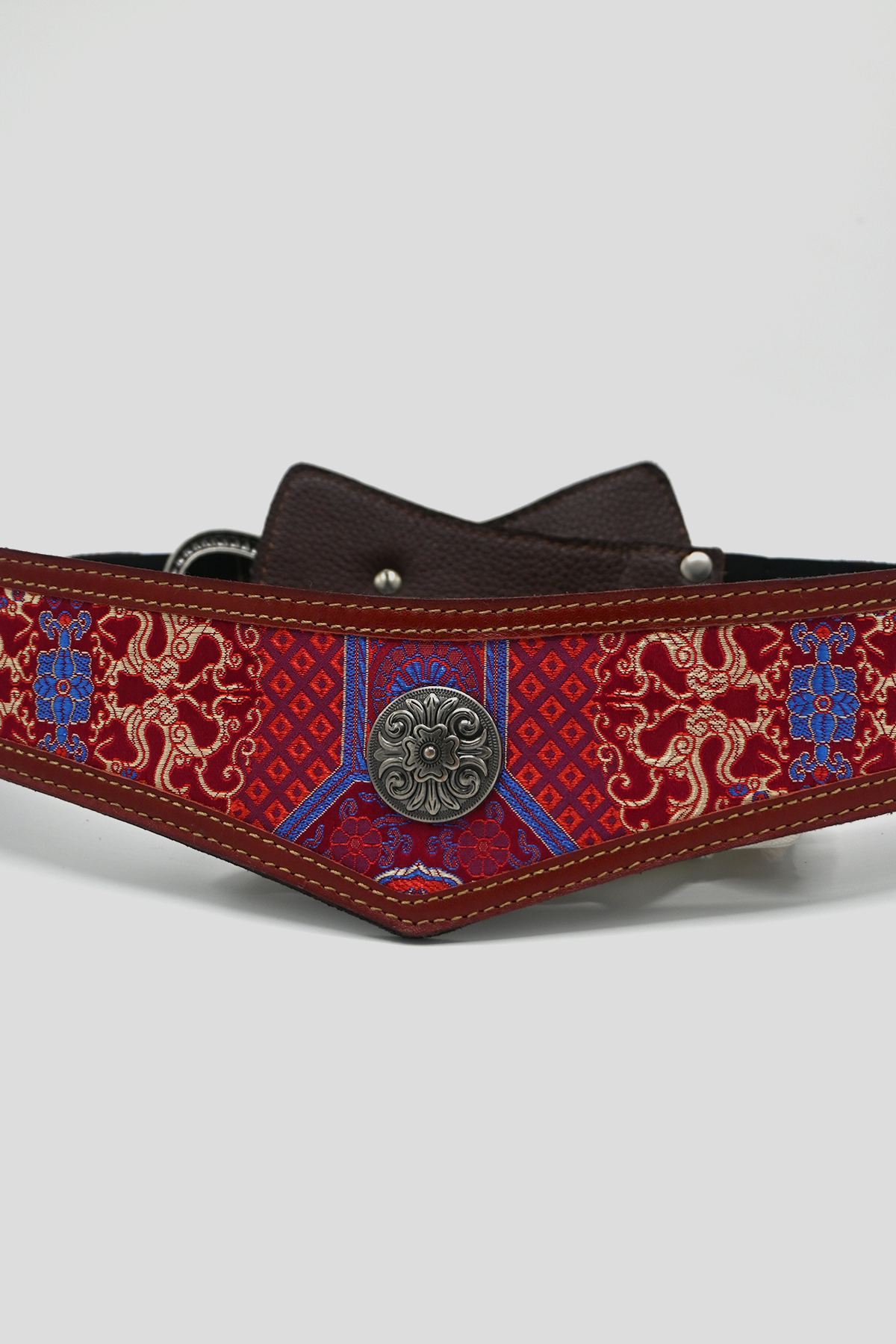 Leather Belt with Silk Details