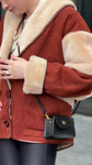 Suede Jacket with Fur Inner Lining