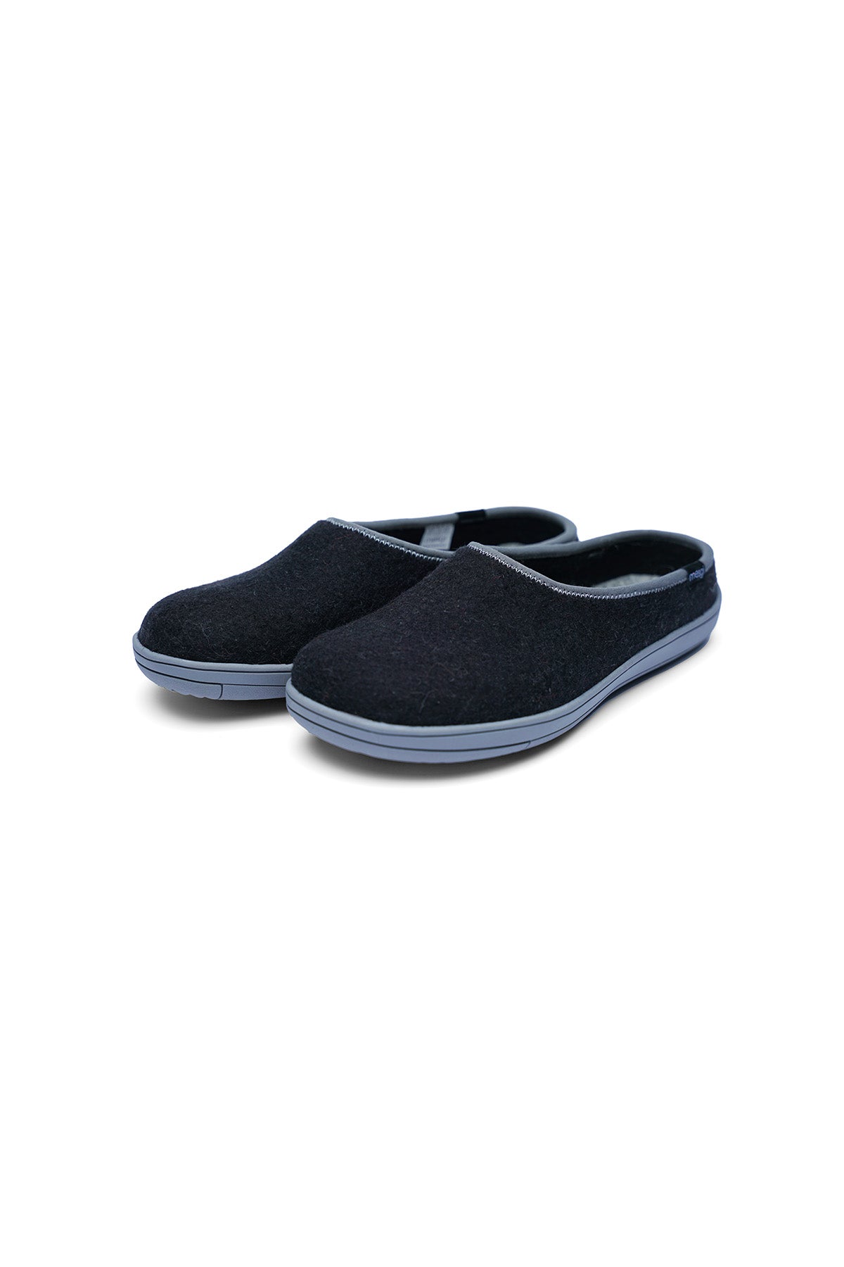 Black Felted Wool Slippers