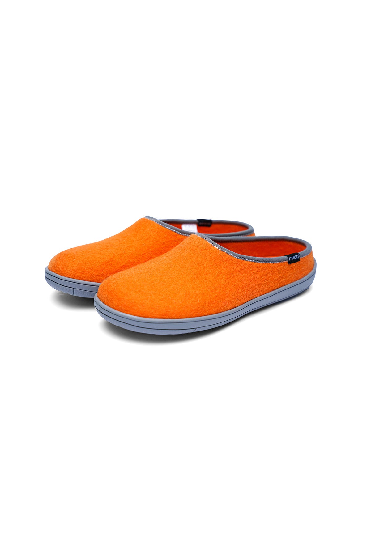 Orange Felted Wool Slippers