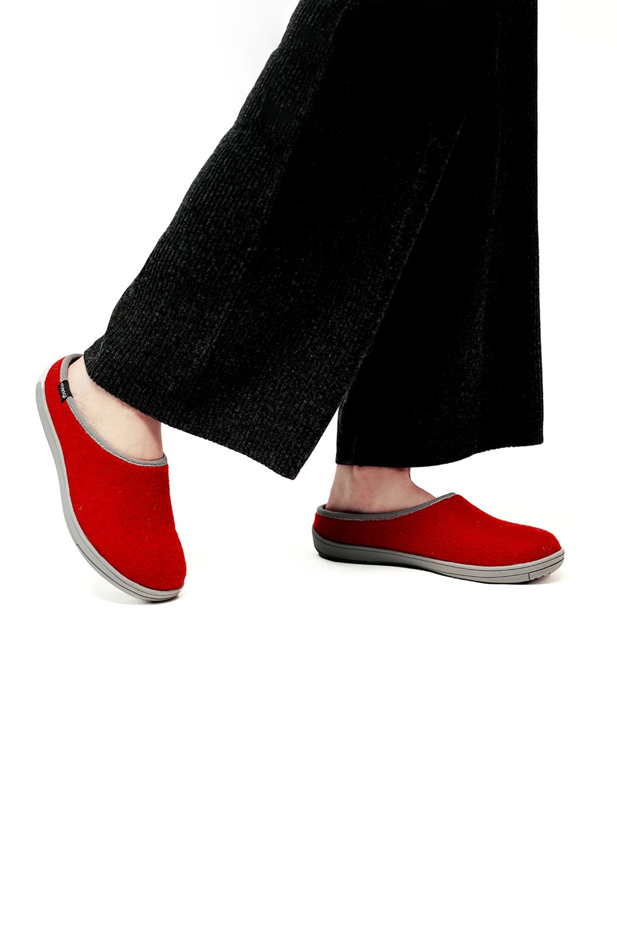 Red Felted Wool Slippers