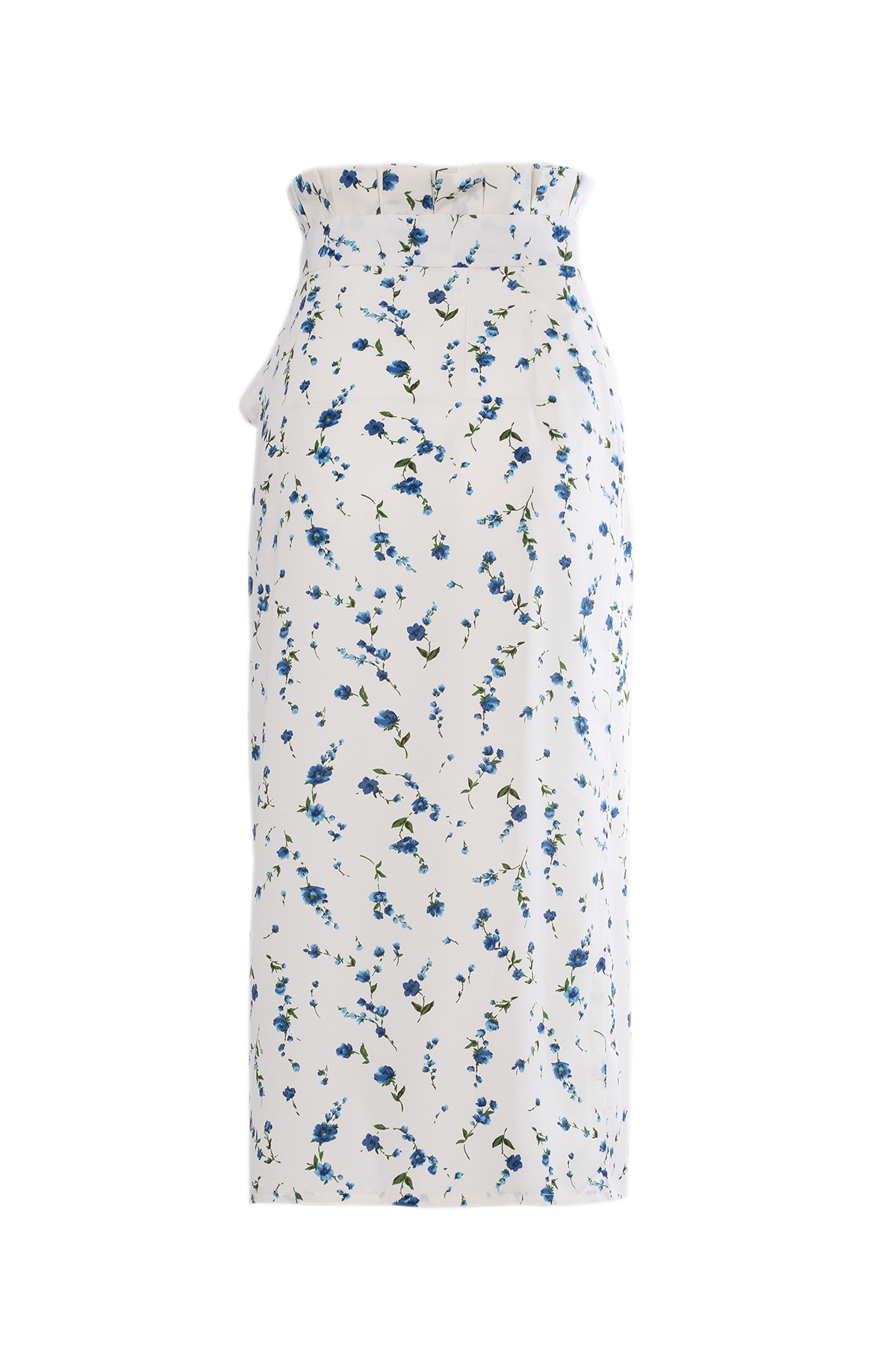 White Wrap Skirt with Floral Pattern