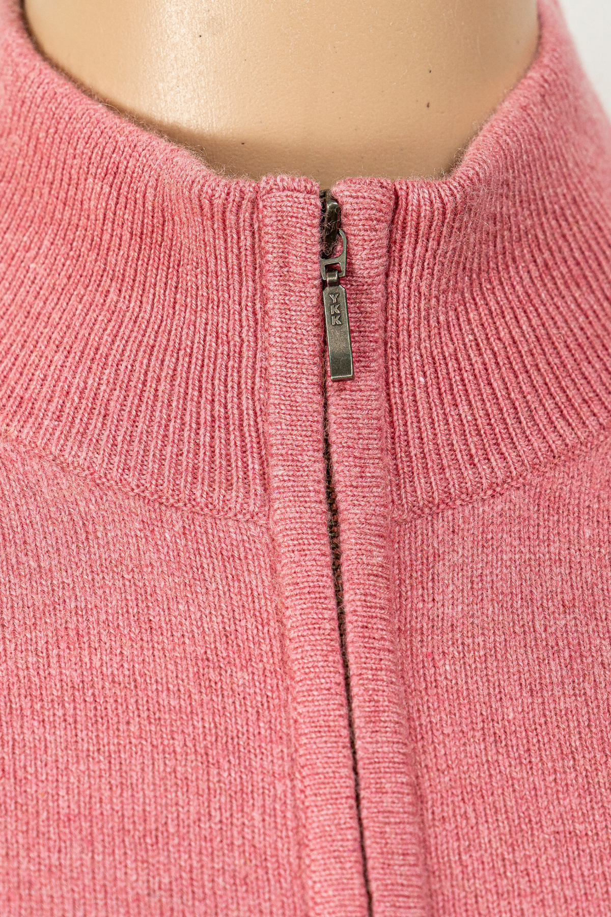 Zippered Hi-neck Cashmere Cardigan